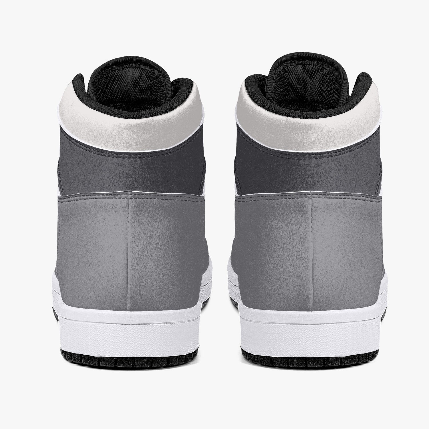 OOTAMAWAE Original Brand High-Top Leather Sneakers - Grey Red Logo KilyClothing