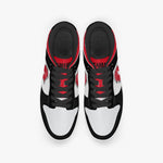 Ootamawae Dunk Stylish Low-Top Leather Sneakers Red & Black KilyClothing