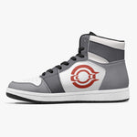 OOTAMAWAE Original Brand High-Top Leather Sneakers - Grey Red Logo KilyClothing