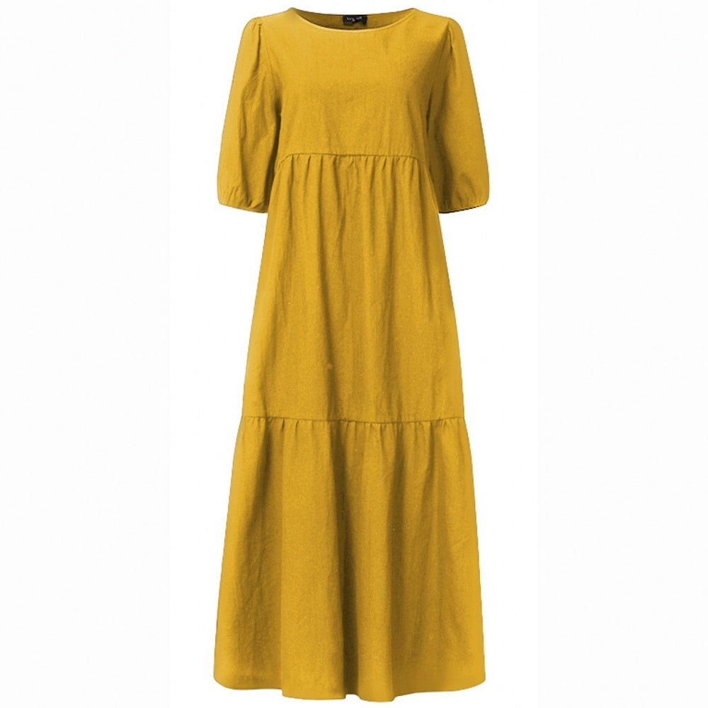 Summer Dress Vintage Sexy Lantern Sleeve Mid-Calf Dress KilyClothing