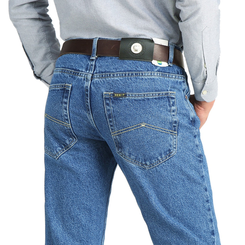 Jeans Classic Spring Autumn Male Cotton Straight Stretch KilyClothing