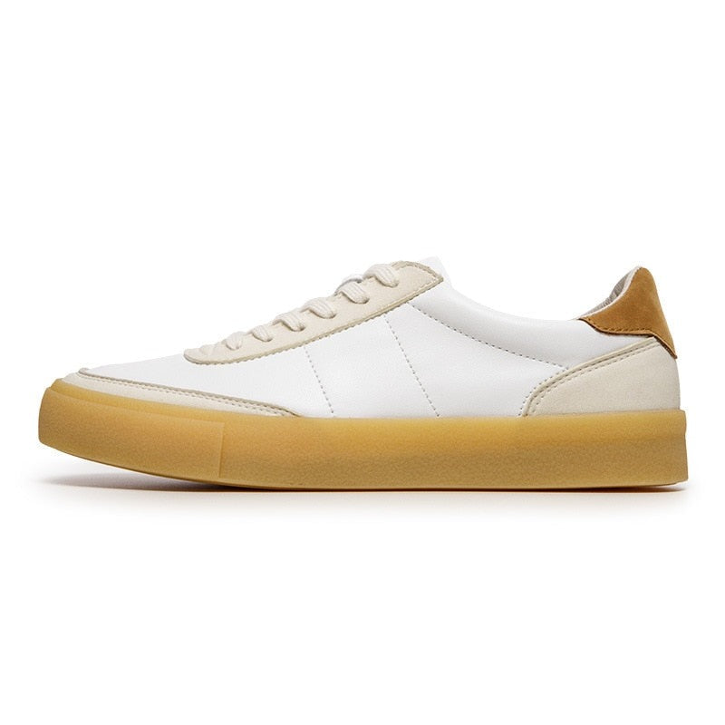 Vintage Leather Casual Shoes for Men Lace Up Flat Board Shoes KilyClothing