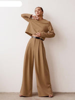 Classic Wide Pants Floor-Length Pleated Loose Women Trousers Spring Wide Leg Pants Vintage KilyClothing